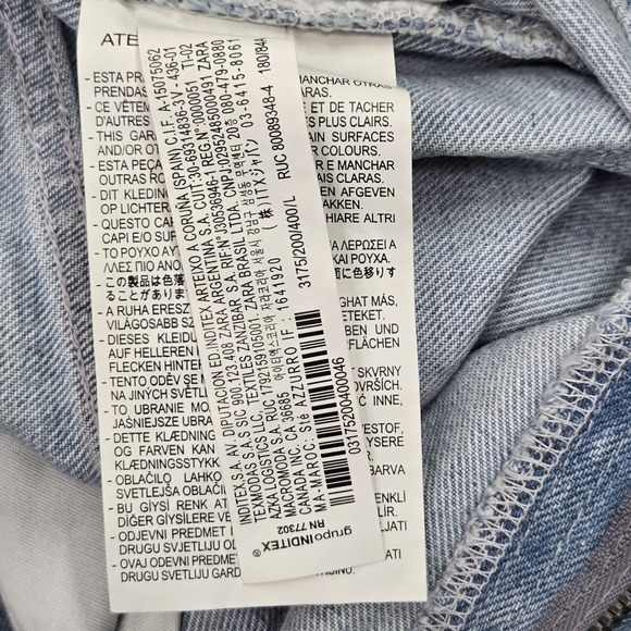 Zara Women Jumpsuit L Light Blue Denim Jeans Cut Out Long Sleeve NWT - Picture 4 of 12